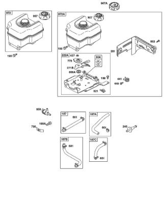 G - Fuel Tank, Fuel Hoses B&S - 11 €¦ 110492-0165-E1 Stihl