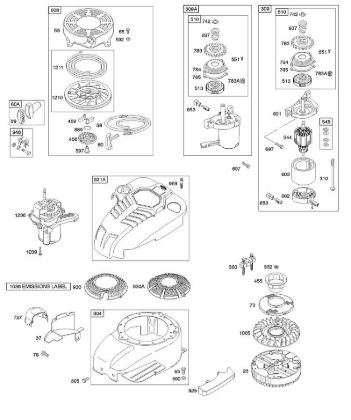 B - Blower Housing/Shrouds, Elecrtic Starter, Flywheel, Rewind Starter B&S - 12 €¦ 121602-0327-E1 Stihl