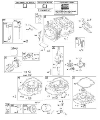 D - Camshaft, Crankshaft, Cylinder, Engine Sump, Lubrication, Piston Group B&S - 12 €¦ 121602-0327-E1 Stihl