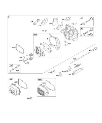 F - Cylinder Head B&S - 12 €¦ 122602-0194-B1 Stihl
