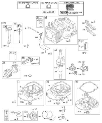C - Camshaft, Crankshaft, Cylinder, Engine Sump, Lubrication, Piston Group B&S - 12 €¦ 122602-0194-E1 Stihl