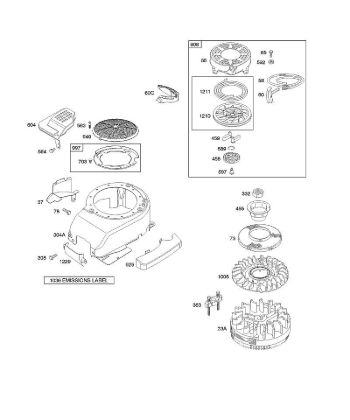 C - Blower Housing/Shrouds, Flywheel, Rewind Starter B&S - 12 €¦ 122H82-0125-01 Stihl