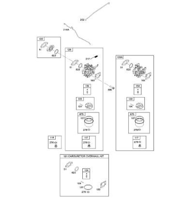 D - Carburetor, Kit Carburetor OverHaul B&S - 12 €¦ 122Q02-0146-B1 Stihl