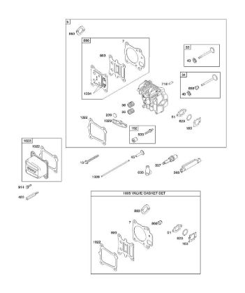 F - Cylinder Head, Gasket Set-Valves, Valves B&S - 12 €¦ 122Q02-0154-B1 Stihl