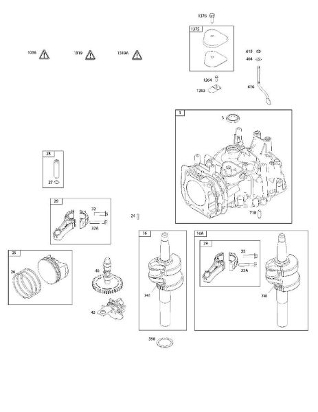 C - Camshaft, Crankshaft, Cylinder, Operator's Manual, Piston/Rings/Connecting Rod, Warning Label B&S - 12 €¦ 122Q02-0162-H1 Stihl