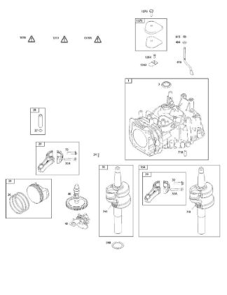 C - Camshaft, Crankshaft, Cylinder, Operator's Manual, Piston/Rings/Connecting Rod, Warning Label B&S - 12 €¦ 122Q02-0163-H1 Stihl