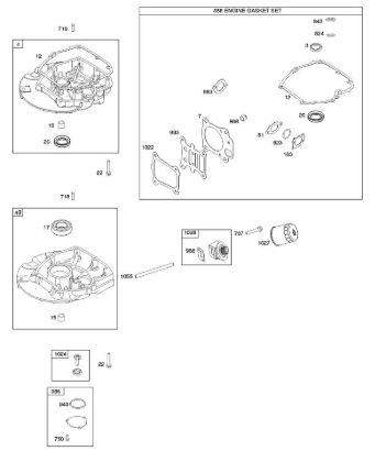 I - Gasket Set-Engine, Sump B&S - 12 €¦ 122Q02-0163-H1 Stihl