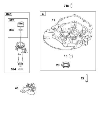 E - CRANKCASE COVER/SUMP AND LUBRICATION GROUP B&S - 12 €¦ 123P02-0067-H1 Stihl