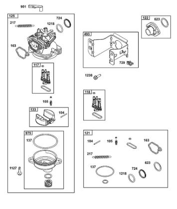 C - CARBURETOR GROUP B&S - 12 €¦ 125P02-0087-F1 Stihl