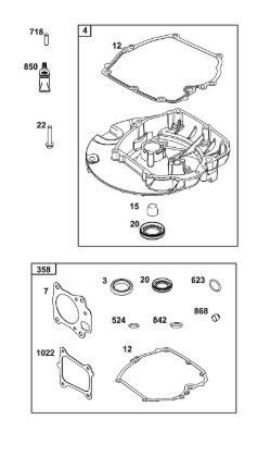 E - CRANKCASE COVER/SUMP GROUP B&S - 12 €¦ 125P02-0087-F1 Stihl