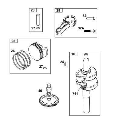 F - CRANKSHAFT GROUP B&S - 12 €¦ 125P02-0087-F1 Stihl