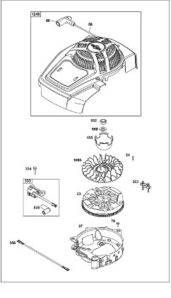 J - FLYWHEEL/IGNITION/STARTER GROUP B&S - 12 €¦ 125P02-0087-F1 Stihl