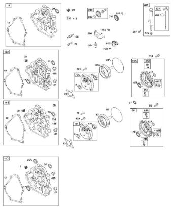 E - Crankcase Cover, Gear Reduction, Lubrication B&S - 12 €¦ 126392-0274-E8 Stihl