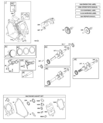 C - Camshaft, Crankshaft, Cylinder, Piston Group B&S - 12 €¦ 126392-3274-H8 Stihl