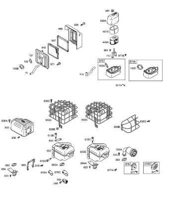 B - Air Cleaner, Muffler B&S - 12 €¦ 126492-0165-E1 Stihl