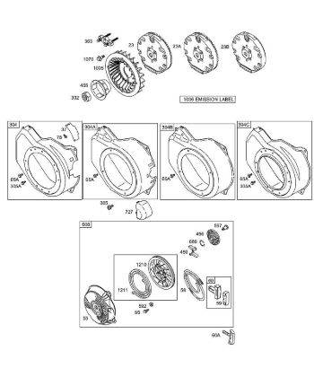 C - Blower Housing/Shrouds, Flywheel, Kits/Gaskets - Carburetor, Rewind B&S - 12 €¦ 126492-0165-E1 Stihl