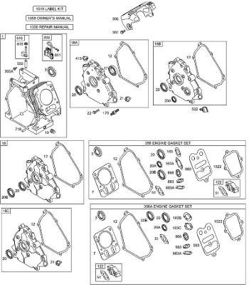 G - Crankcase Cover/Sump, Cylinder, Kits/Gaskets - Engine B&S - 12 €¦ 126492-0165-E1 Stihl