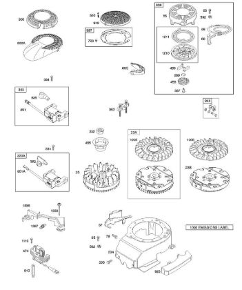 B - Blower Housing, Flywheel, Rewind Starter B&S - 12 €¦ 126T02-0121-B1 Stihl