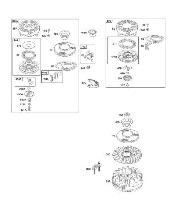 G - Flywheels, Rewind Starter B&S - 12 €¦ 127807-1386-01 Stihl