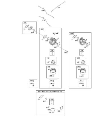 E - Carburetor, Kit Carburetor OverHaul B&S - 12 €¦ 12Q902-0169-B1 Stihl