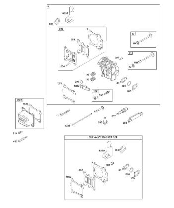 G - Cylinder Head, Gasket Set-Valves, Valves B&S - 12 €¦ 12Q902-0171-B1 Stihl