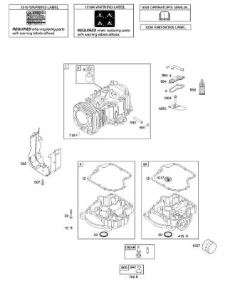 F - Cylinder, Engine Sump, Lubrication, Operator's Manual, Warning Label B&S - 21 €¦ 217802-0110-B1 Stihl