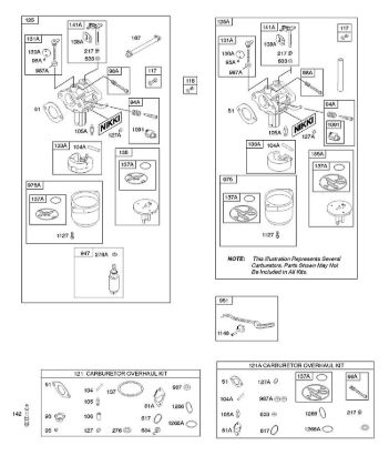 D - Carburetor, Kit Carburetor OverHaul B&S - 21 €¦ 217802-0138-E1 Stihl