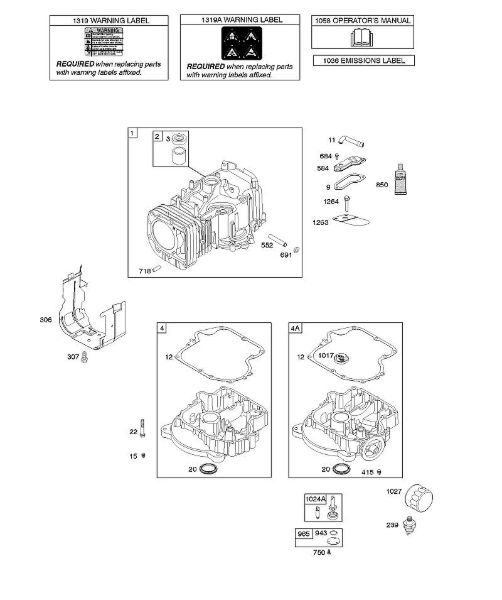 G - Cylinder, Engine Sump, Lubrication, Operator's Manual, Warning Label B&S - 21 €¦ 217902-0119-E1 Stihl