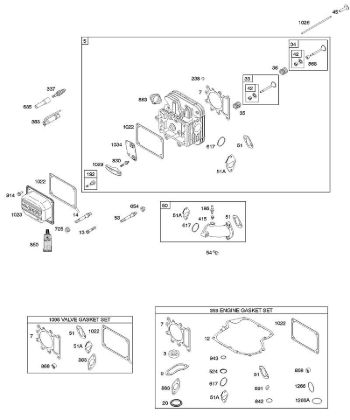 G - Cylinder Head, Gasket Set - Engine, Gasket Set - Valve, Intake Manifold B&S - 21 €¦ 21A902-0171-E1 Stihl