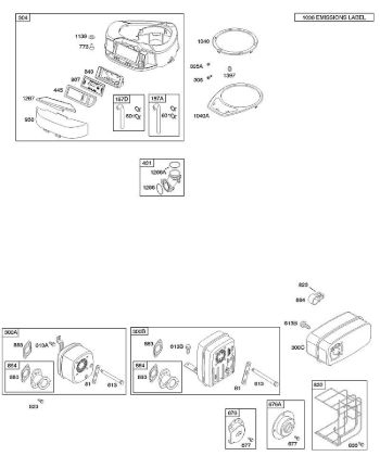 A - Air Cleaner, Blower Housing, Exhaust System B&S - 21 €¦ 21A907-0146-E1 Stihl