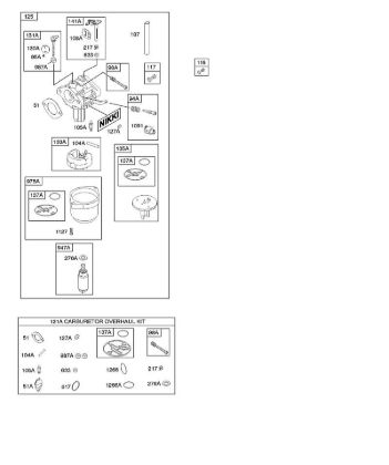 D - Carburetor, Kit - Carburetor Overhaul B&S - 21 €¦ 21B807-0137-B1 Stihl