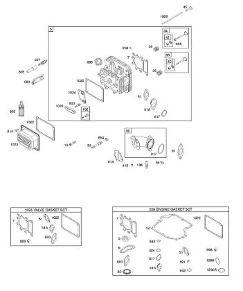 F - Cylinder Head, Gasket Set - Engine, Gasket Set - Valve, Intake Manifold, Valves B&S - 21 €¦ 21B807-0668-B1 Stihl