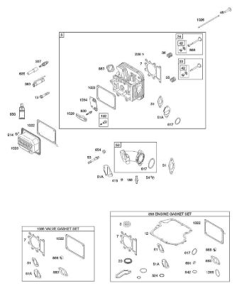 E - Cylinder Head, Gasket Set - Engine, Gasket Set - Valve, Intake Manifold, Valves B&S - 21 €¦ 21R602-0014-H1 Stihl
