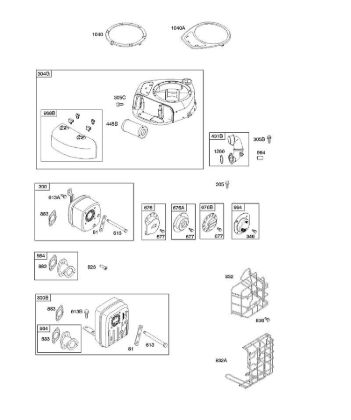 A - Air Cleaner, Blower Housing, Exhaust System B&S - 21 €¦ 21R807-0012-B1 Stihl