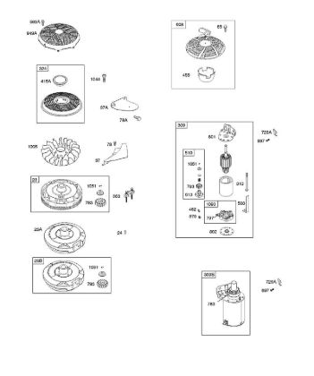G - Electric & Rewind Starter, Flywheel B&S - 21 €¦ 21R807-0012-B5 Stihl
