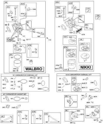 D - Carburetor, Fuel Supply, Kit - Carburetor Overhaul B&S - 28 €¦ 282H07-0111-E1 Stihl