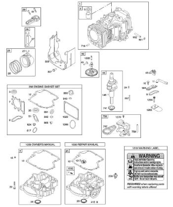 C - Camshaft, Crankshaft, Cylinder, Engine Sump, Gasket Set - Engine, Piston, Rings, Connecting Rod B&S - 28 €¦ 282H07-0113-E1 Stihl