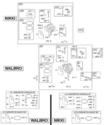 D - Carburetor, Kit Carburetor OverHaul B&S - 28 €¦ 286707-1143-E2 Stihl