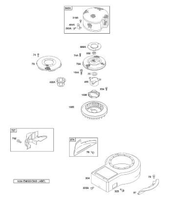 C - Blower Housing, Rotating Screen B&S - 28 €¦ 286707-1185-E1 Stihl
