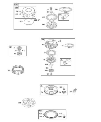 H - Rewind Starter, Flywheel B&S - 28 €¦ 286707-1185-E1 Stihl