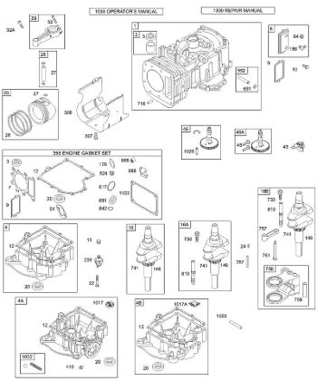 F - Crankcase Cover/Sump, Crankshaft, Cylinder, Piston/Rings, Connecting Rod B&S - 28 €¦ 28N707-1139-E1 Stihl