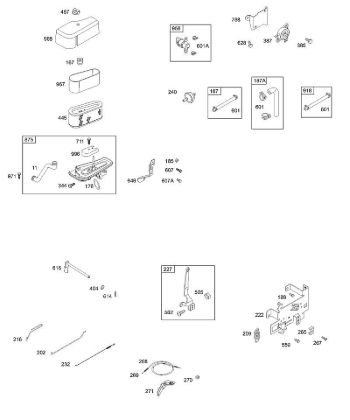 A - Air Cleaner, Fuel Pump, Control Bracket, Governor Spring B&S - 28 €¦ 28S707-1149-E1 Stihl