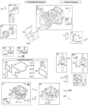 E - Crankcase Cover/Sump, Crankshaft, Cylinder, Piston/Rings, Connecting Rod B&S - 28 €¦ 28S707-1149-E1 Stihl