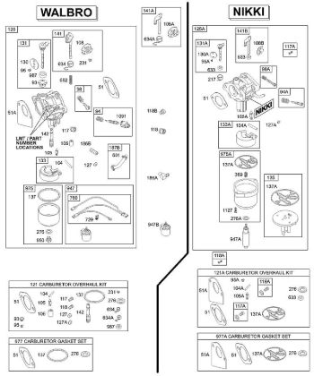D - Carburetor, Overhaul Kit B&S - 31 €¦ 311707-0146-E1 Stihl