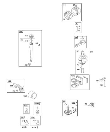 E - Crankshaft, Piston, Camshaft, Oil B&S - 31 €¦ 311707-0146-E1 Stihl