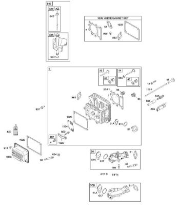 C - Cylinder Head, Gasket Set - Valve, Intake Manifold, Lubrication, Valves B&S - 31 €¦ 31A607-0125-B1 Stihl
