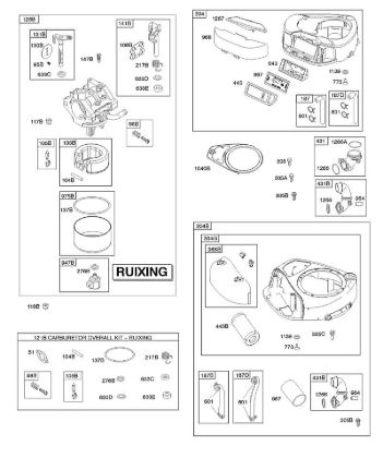 F - Ruixing Carburetor, Air Cleaner, Blower Housing, Exhaust System B&S - 31 €¦ 31A607-0125-B1 Stihl