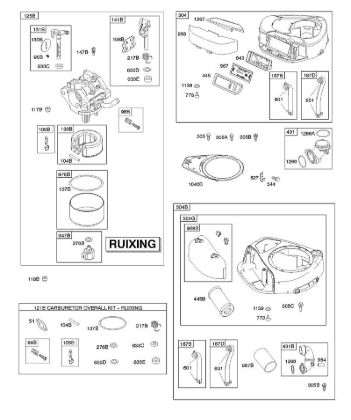 A - Air Cleaner, Blower Housing, Carburetor - Ruixing, Kit-Carburetor Overhaul - Ruixing B&S - 31 €¦ 31G777-0148-B1 Stihl