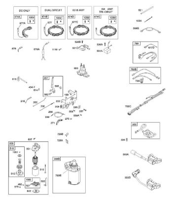 B - Alternator, Controls, Wire Assembly, Electric Starter, Governor Spring, Ignition, Ready Start B&S - 31 €¦ 31R507-0008-B1 Stihl