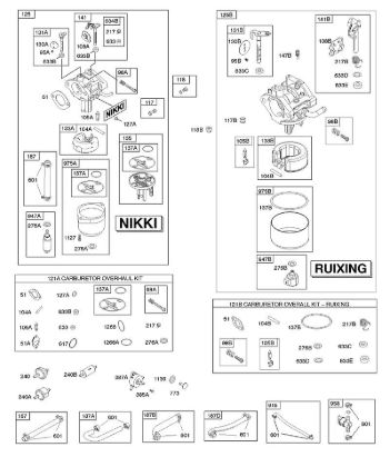 D - Carburetor, Fuel Supply, Kit - Carburetor Overhaul B&S - 31 €¦ 31R507-0008-B5 Stihl